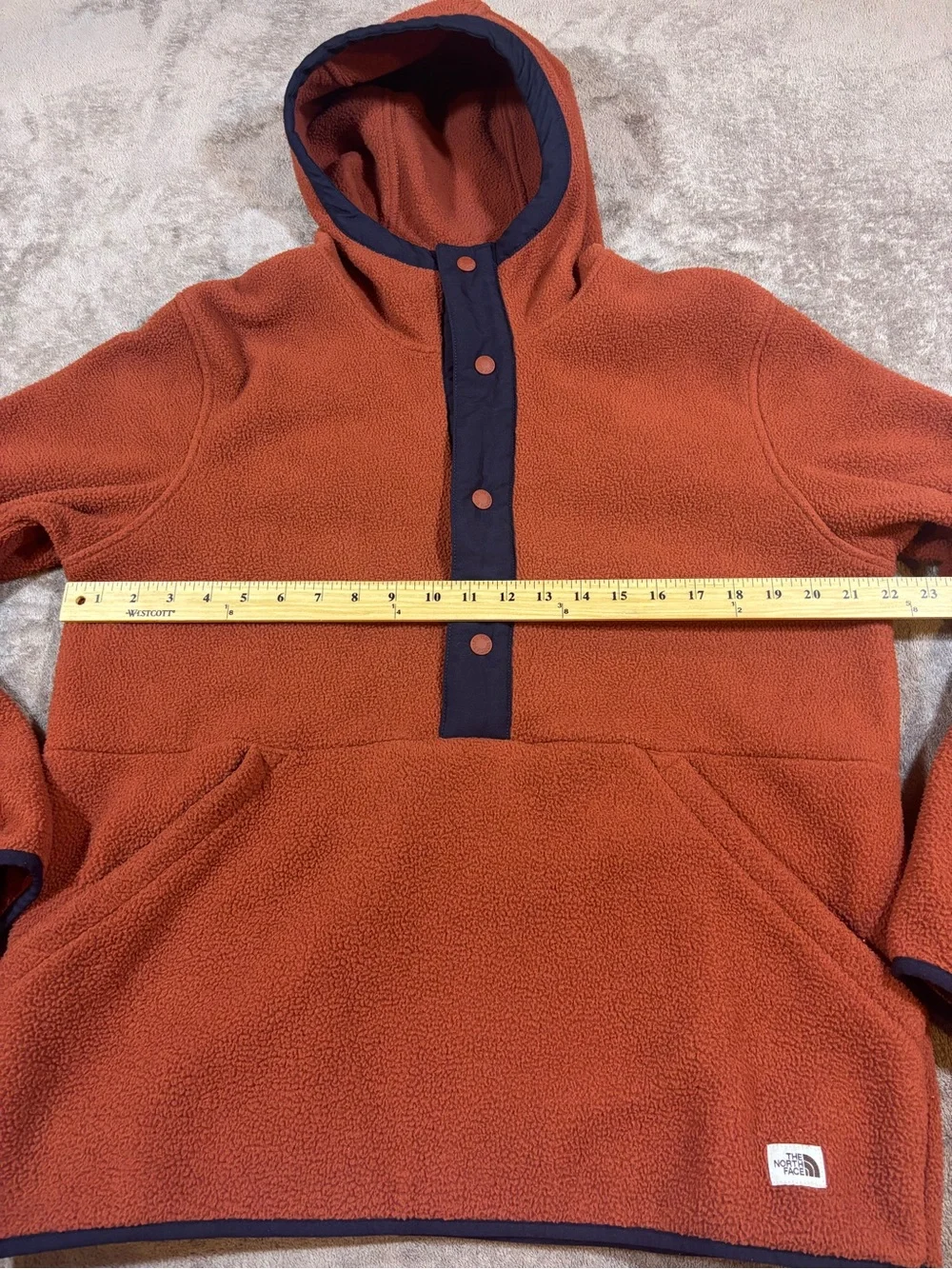 The North Face Carbondale 1/4 Snap Fleece Hooded Sweater Mens Medium